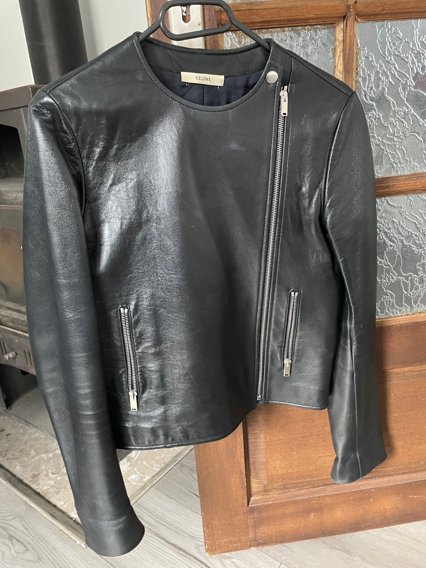 Celine leather perfecto jacket