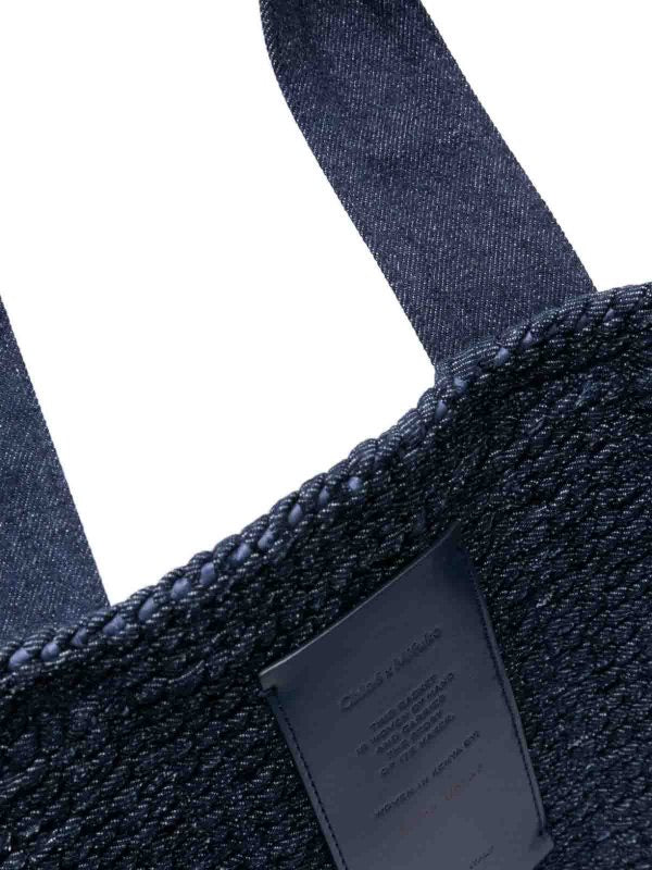 Cabas Chloé Moyen Woody Bleu