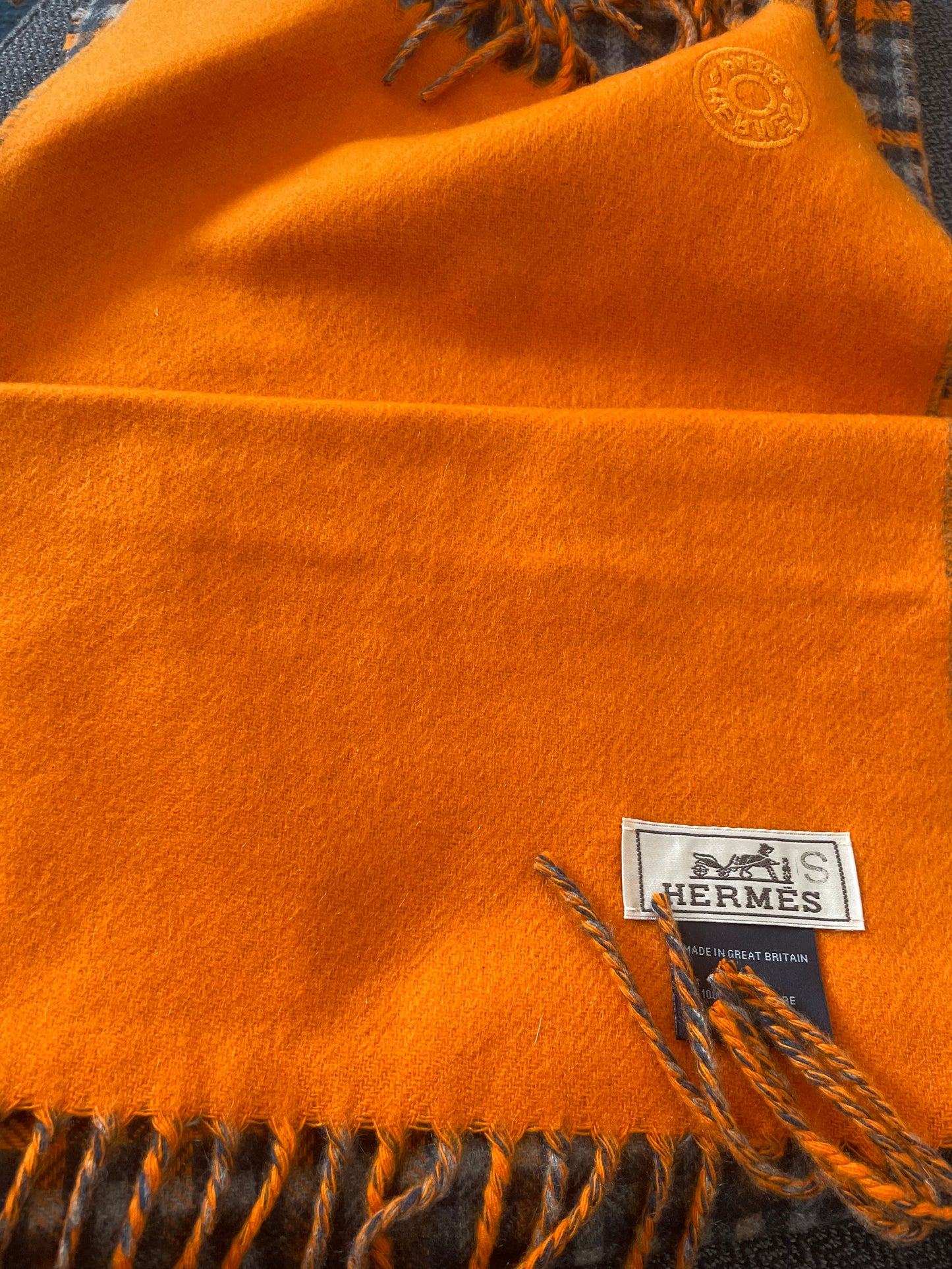 Hermès monogrammed scarf