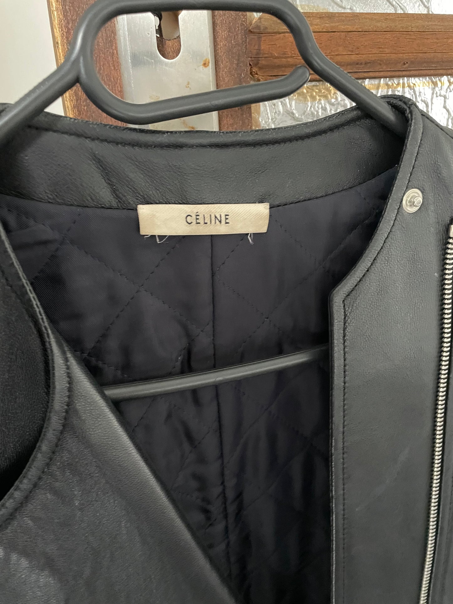 Celine leather perfecto jacket