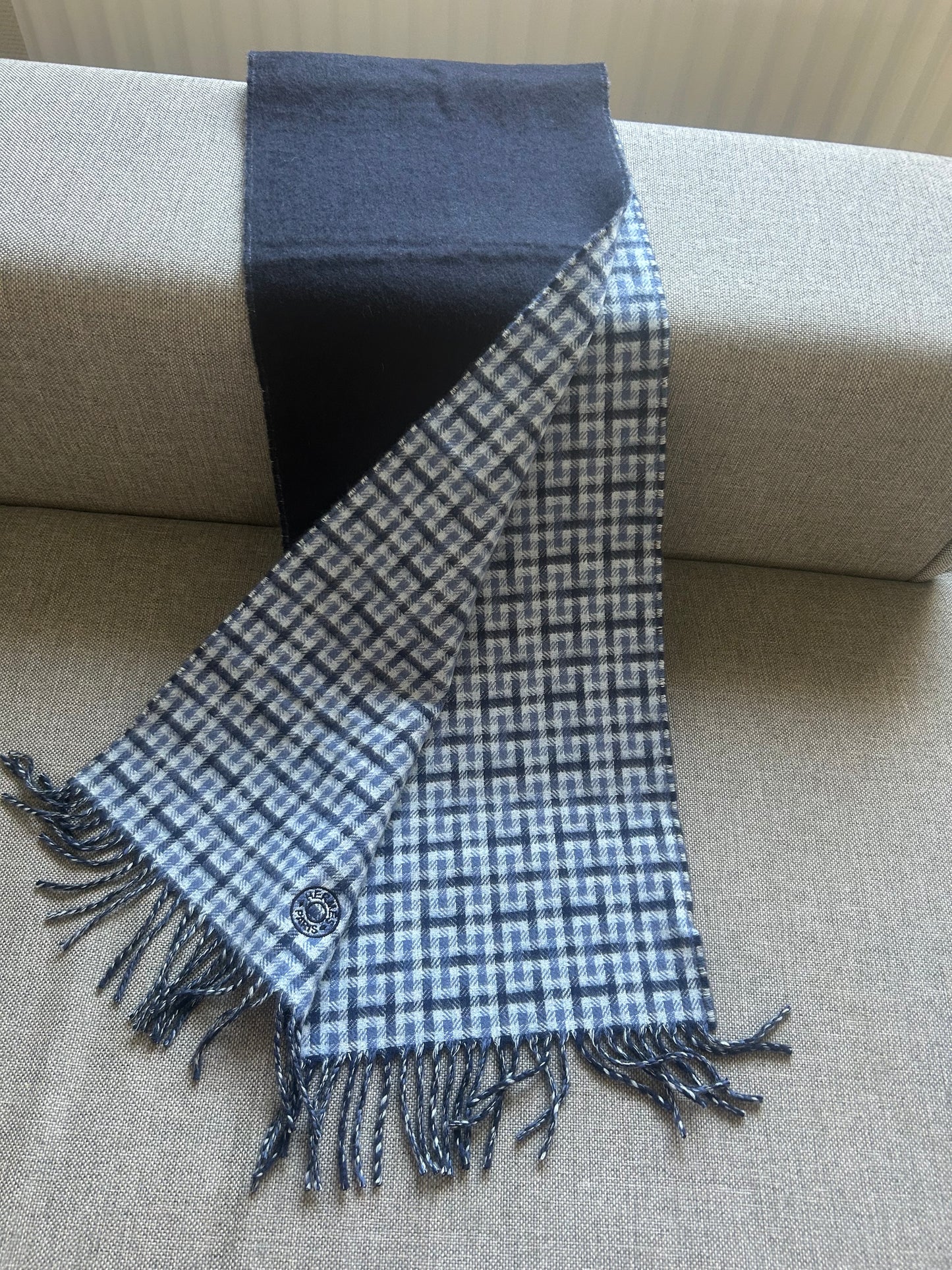 Hermès monogrammed scarf