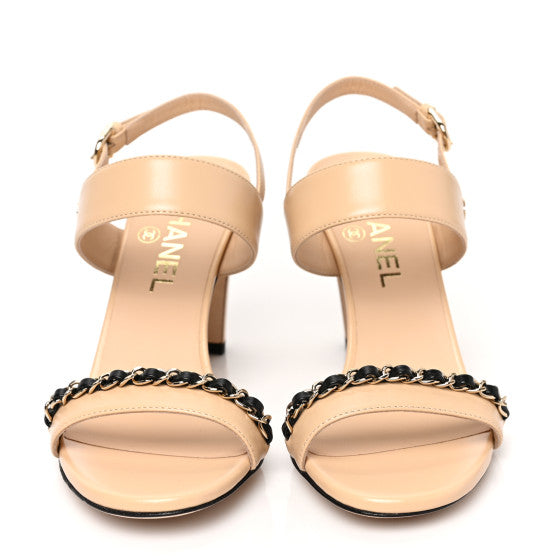 Chanel leather sandals 37.5