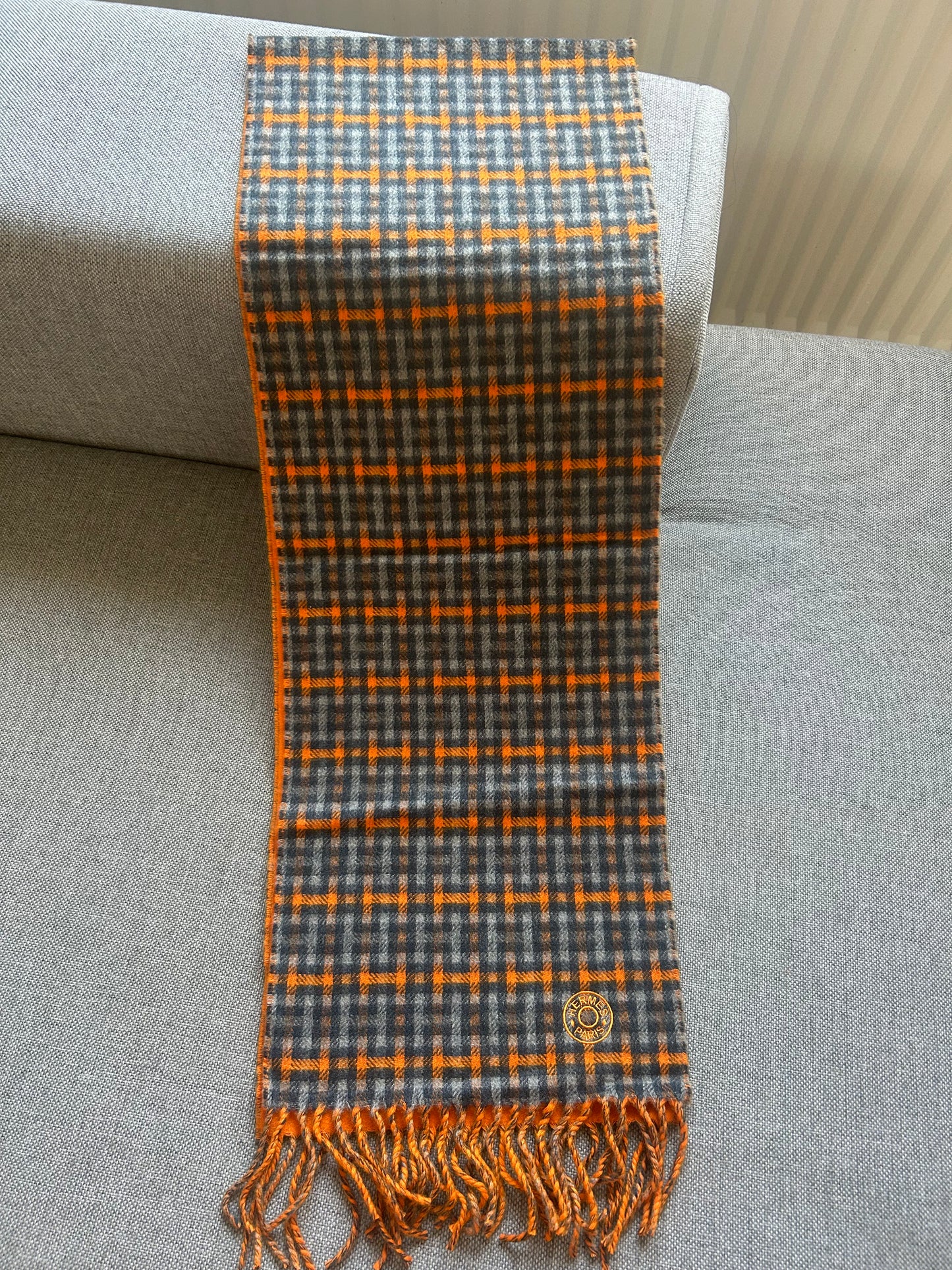 Hermès monogrammed scarf