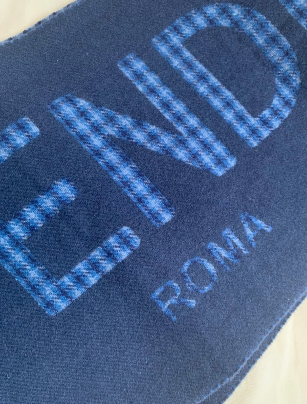 Fendi Reversible Navy Scarf