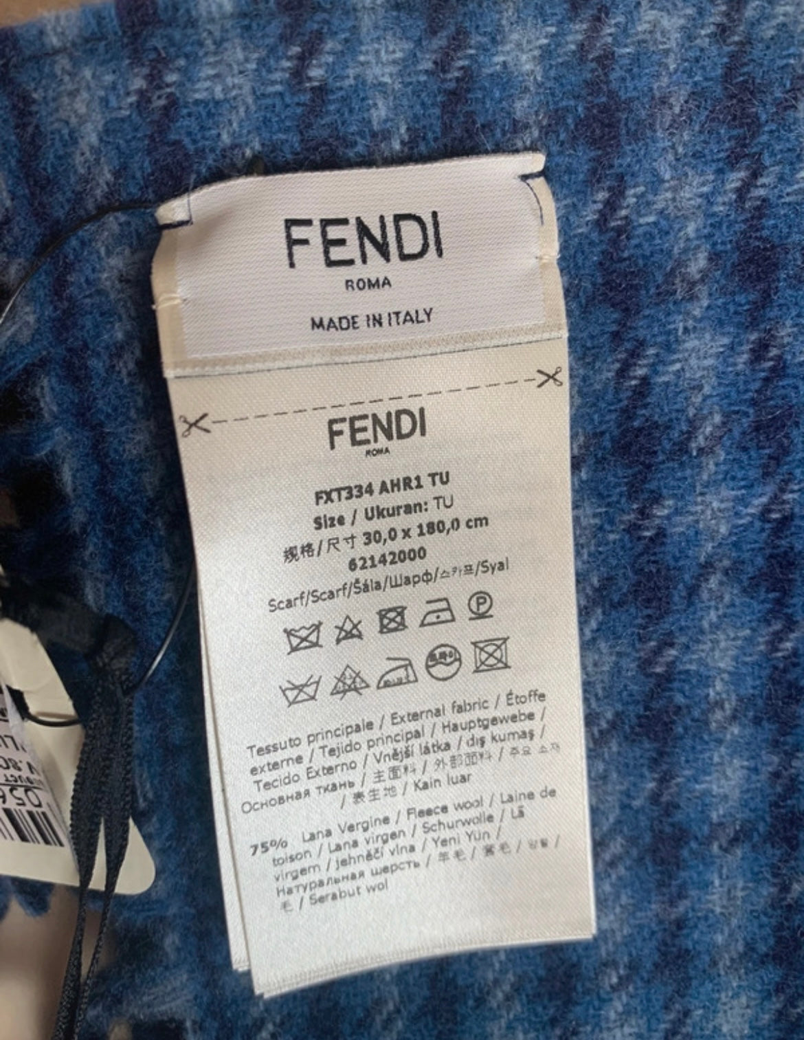 Fendi Reversible Navy Scarf