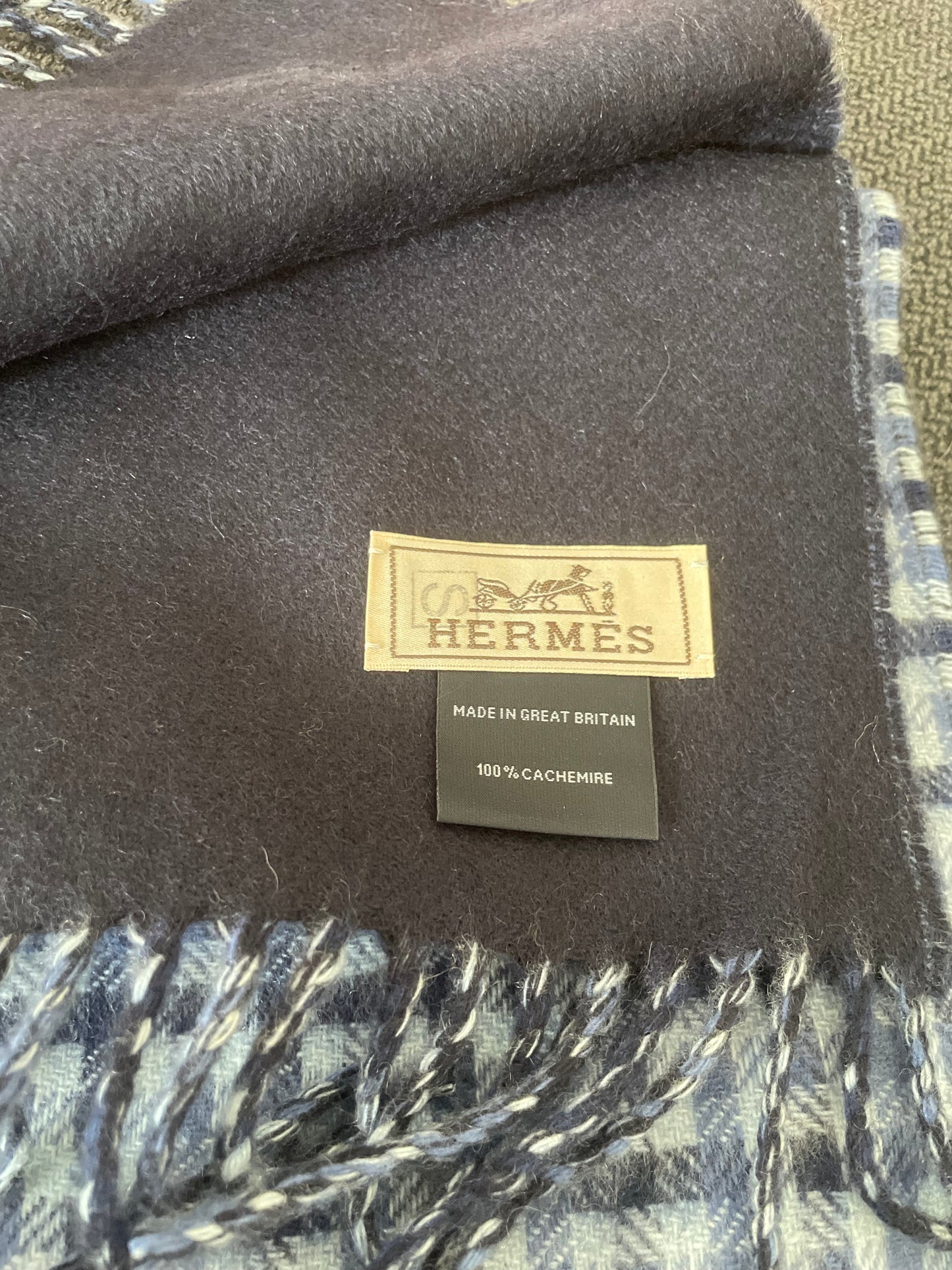 Hermès monogrammed scarf