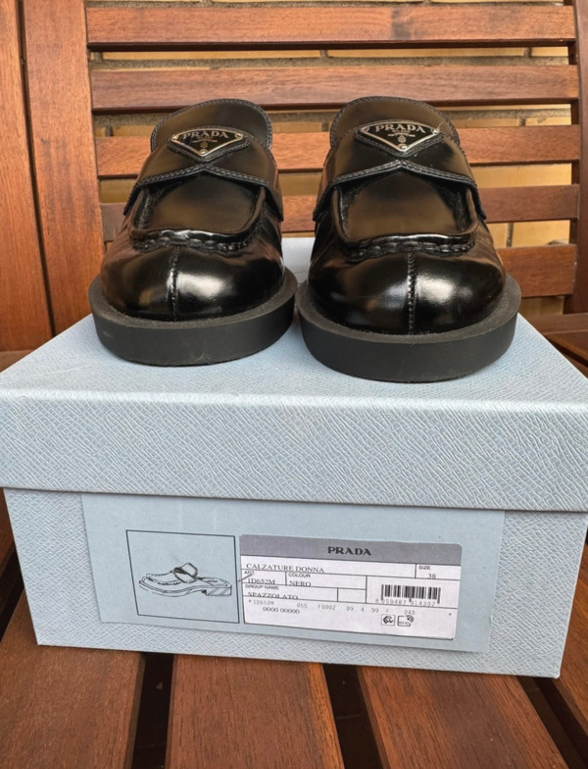 Prada Chocolate Loafers 38