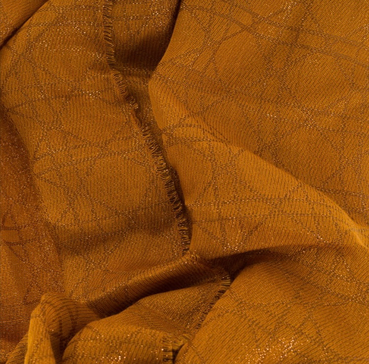 Étole cannage Dior Soie Laine Orange Irisé