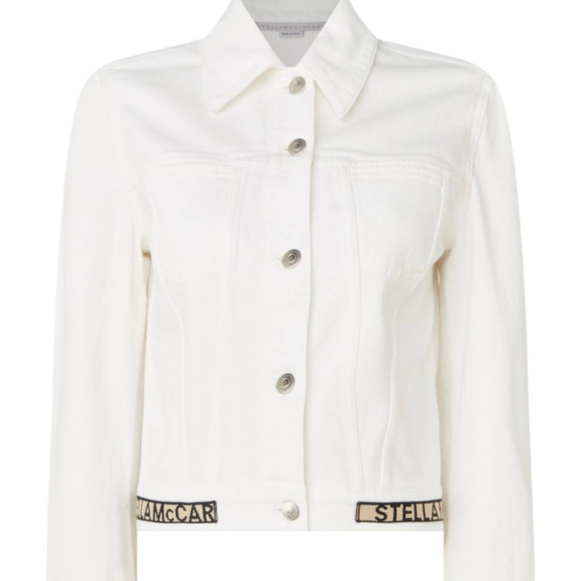 Veste en jean a bande logo Stella Mc Cartney