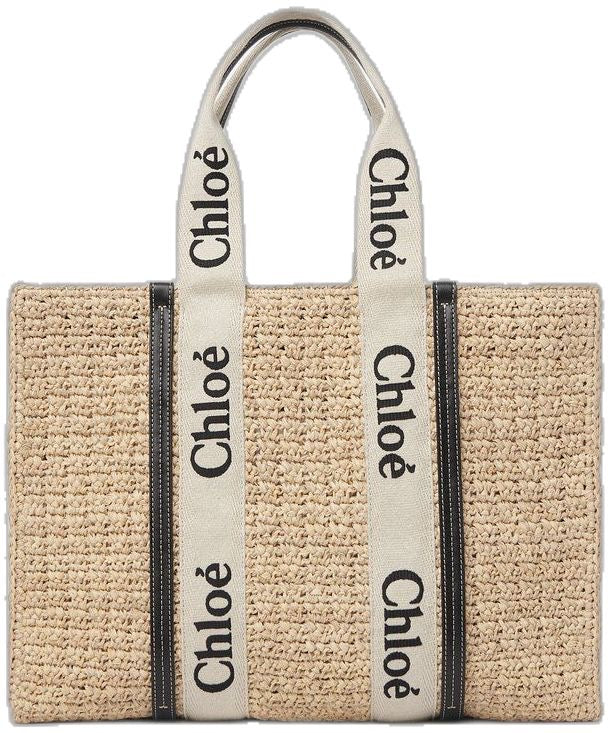 Cabas Chloé Large Woody Rafia
