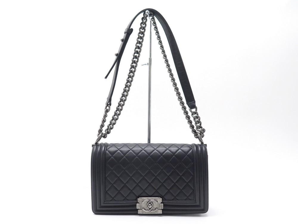 Chanel Boy Classic Black Leather Bag
