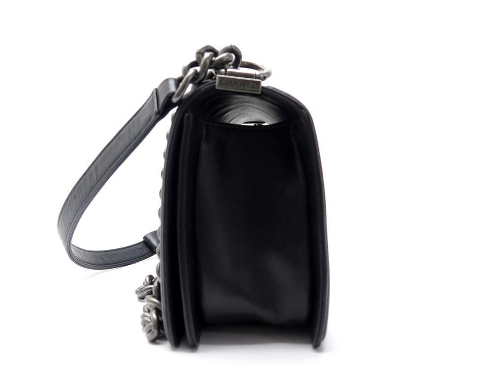 Chanel Boy Classic Black Leather Bag